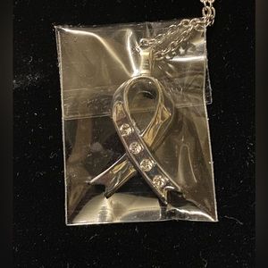 COPY - NEW Silver Ribbon Pendant, Swarovski Crystals